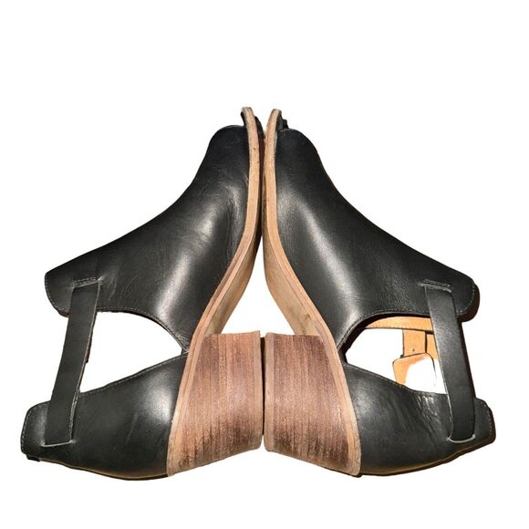 Madewell Pierce Open Toe Ankle Boots Women's 7.5 Black Leather Cut Out Booties - Picture 7 of 9